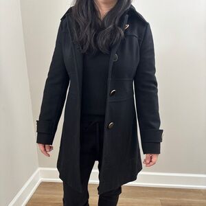 Kenneth Cole Black Wool Blend Coat sz2